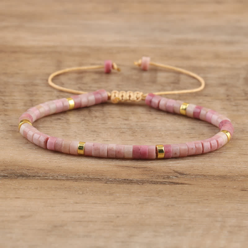 Flätad Armband med 2.4 mm Naturstenpärlor – Seraphina
