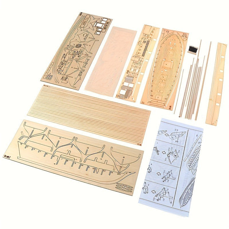 Klassisk Träsegelskepp Modell – Detaljerad 3D Pussel för Skeentusiaster