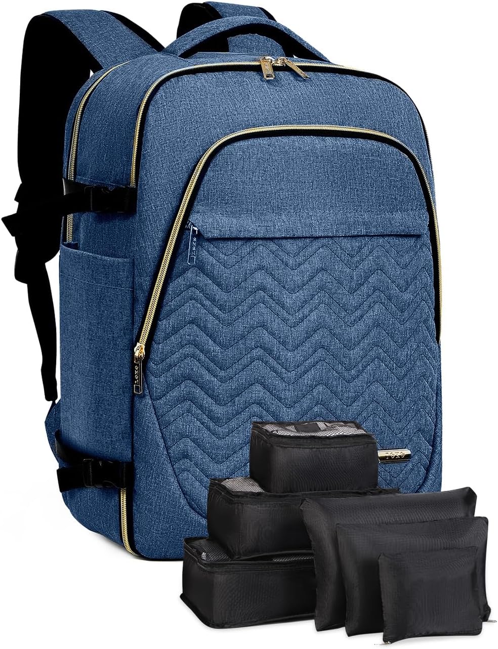 40L Flygkompatibel Resvagn med 6 Packningskubar och Laptopfack