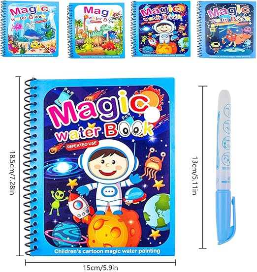 Set med 4 Återanvändbara Akvarellböcker – AquaColor Böcker
