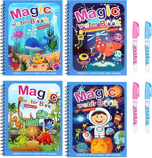 Set med 4 Återanvändbara Akvarellböcker – AquaColor Böcker