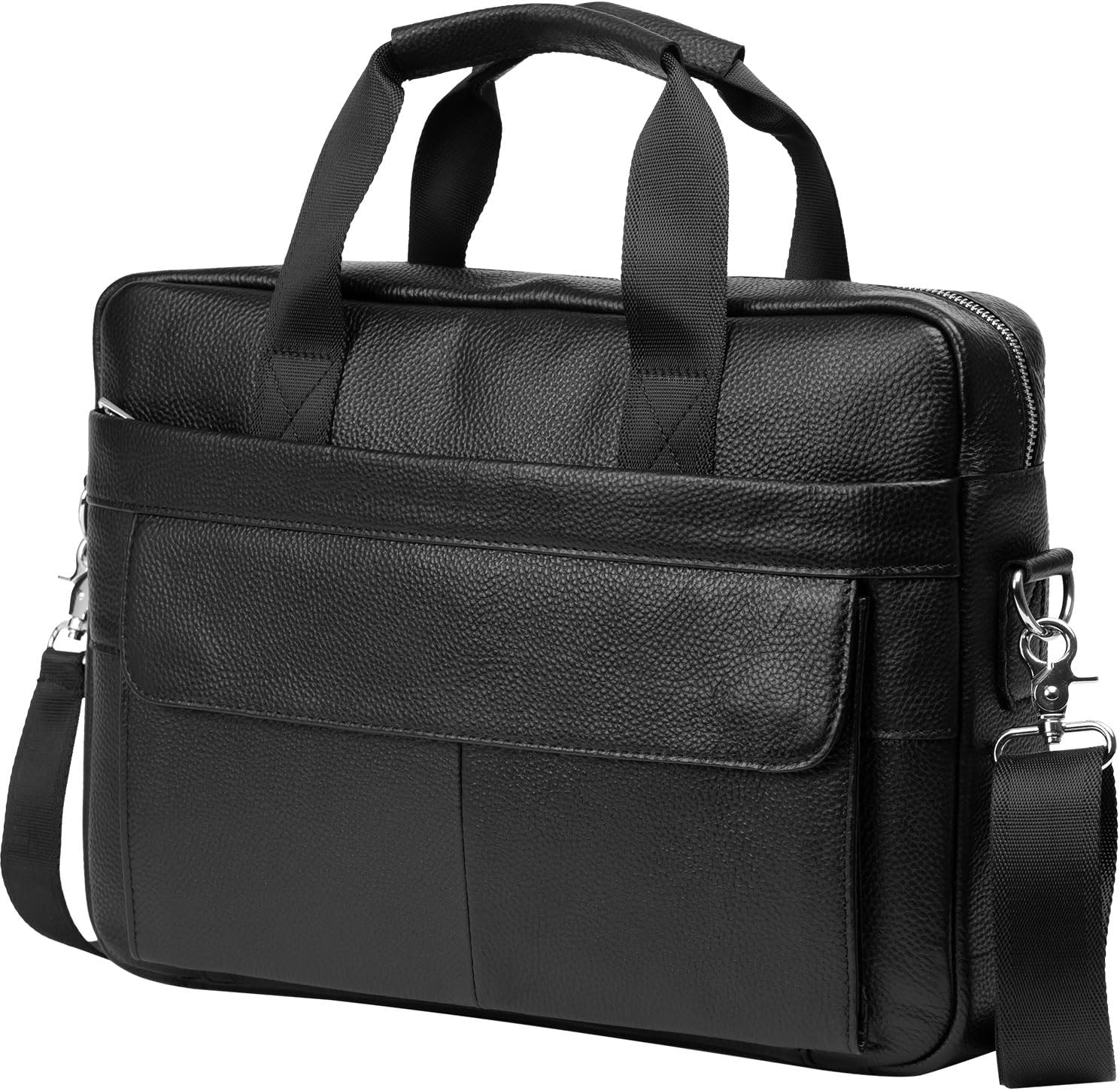 Premium Nötläder 38 cm Affärsväska med Organiseringsfack
