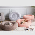 Rund de felpa suave Cama para perros en forma de dona para perros pequeños a grandes