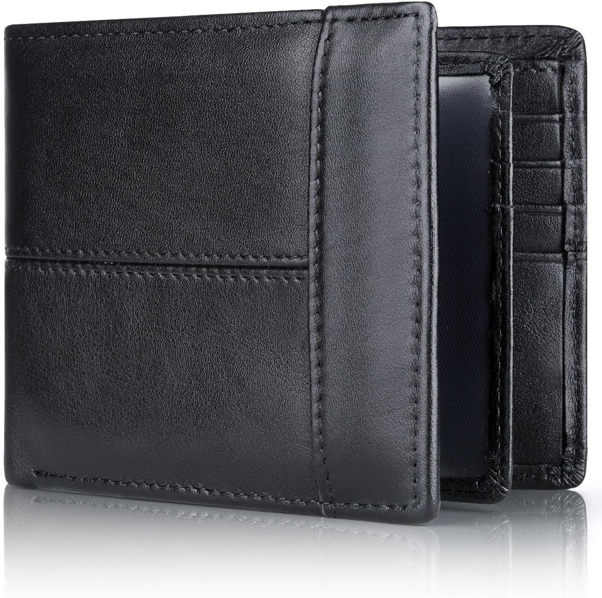 Premium RFID-blockerande läder bifold plånbok för män - SlimArmor