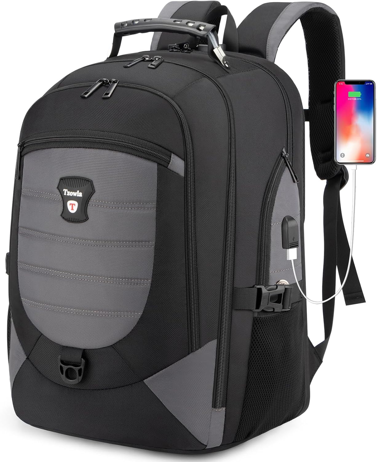 Vattentät anti-tjuv laptop- och rese-ryggsäck med USB-port – 43,94 cm