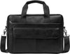 Premium Nötläder 38 cm Affärsväska med Organiseringsfack