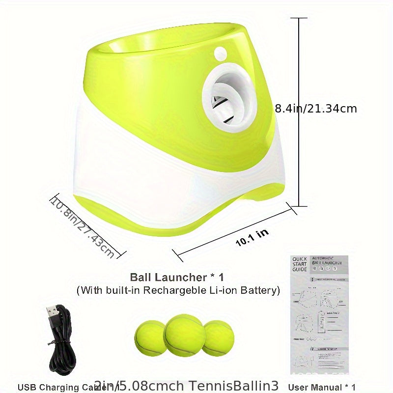 FetchMaster Pro – Interaktiv Automatisk Hundbollskastare med USB-laddning