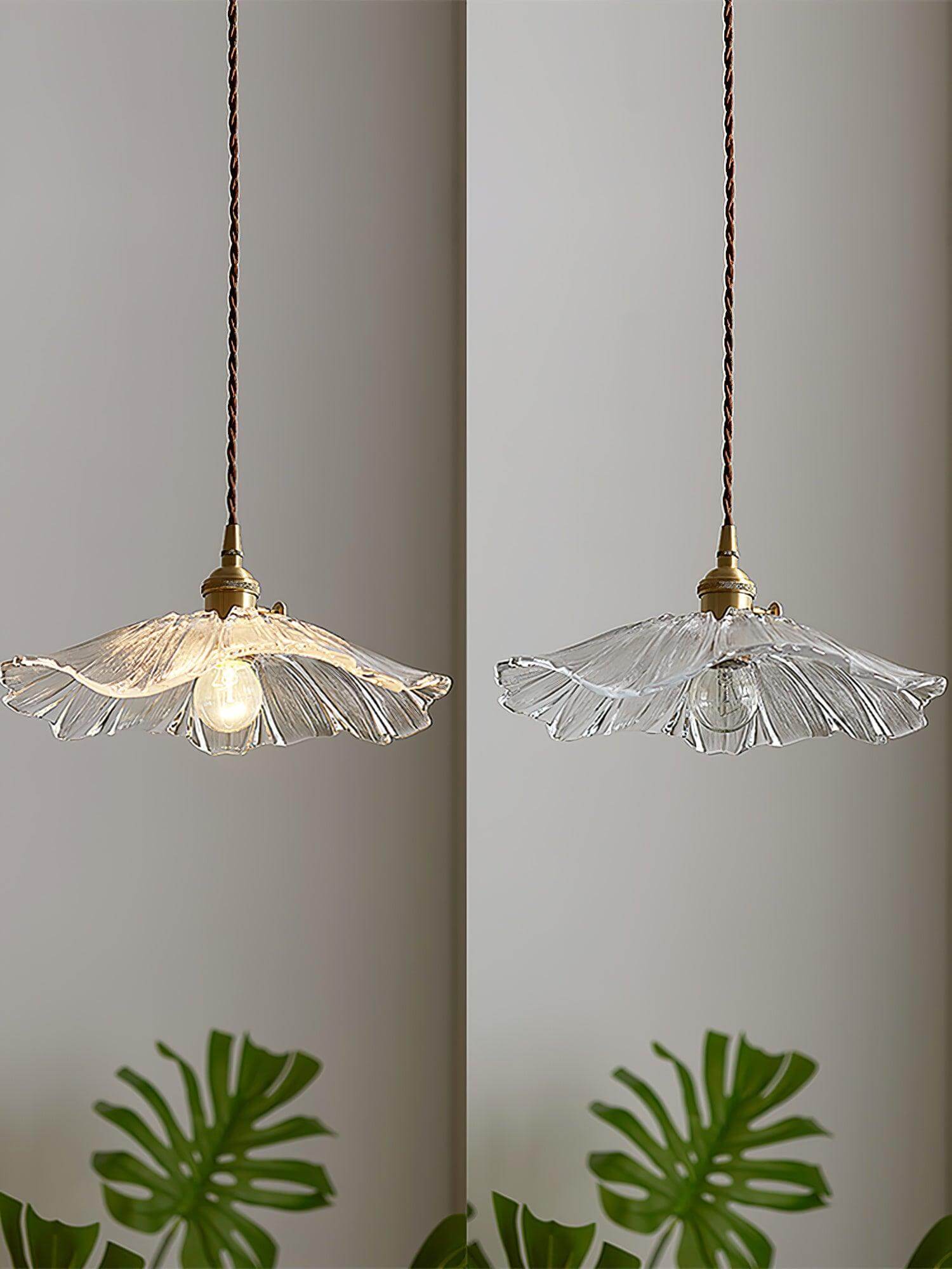 Hänglampa Glas Blomma - Retro Design Belysning