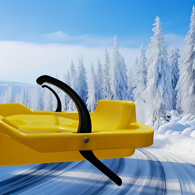 Mångsidig Skidsläde med Broms – Perfekt för Snö, Gräs och Is, Inkl. Dragrep