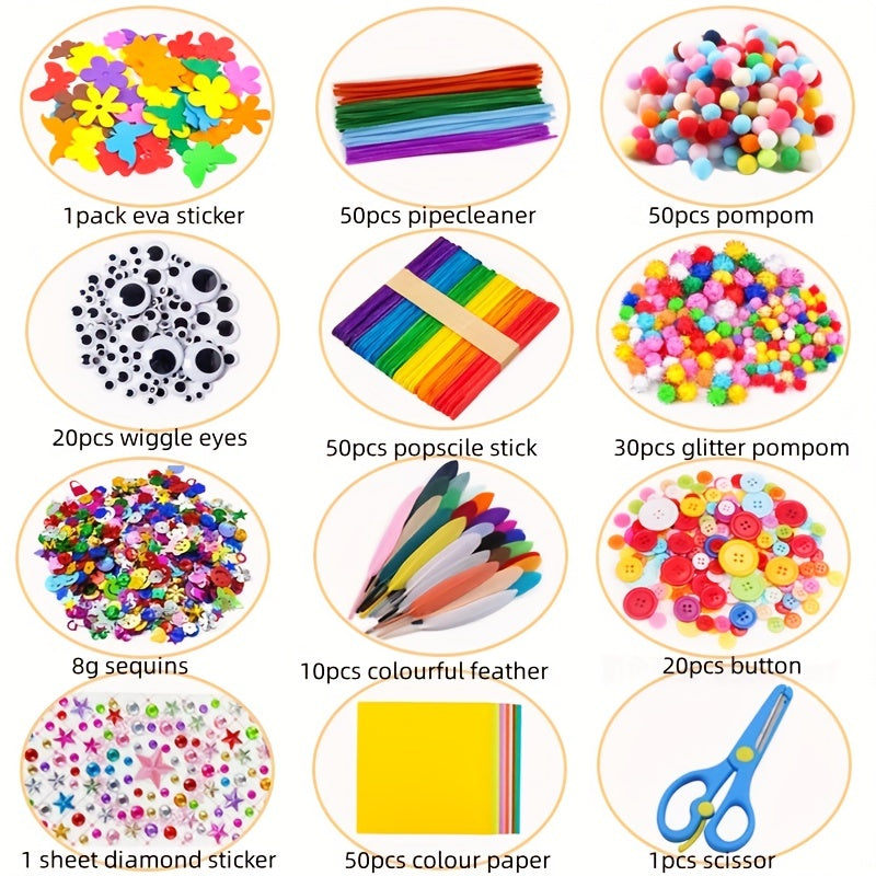 Kreativ DIY Bastukit för Barn – Utbildande Leksak med Olika Material