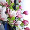 Set med 4 Realistiska Magnol blommor – Elegant och Tidlös för Bröllop och Lyxig Dekoration