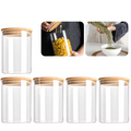 Set de recipientes de vidrio PureVorrat – Frascos de almacenamiento con tapa de madera | Hermético y elegante | Almacenamiento moderno para cocina