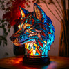 VitraGlow Handgjord Glasdekoration | Elegant bordslampa i resin och glas med livfulla konstnärliga mönster