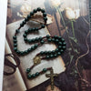Moss Agate Helgonmedalj Kors Hänge Rosenkrans Halsband – Celeste