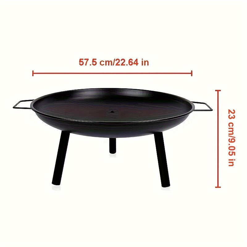 Gjutjärns Eldskål – Idealisk för Grillning, Camping och Trädgårdsbelysning