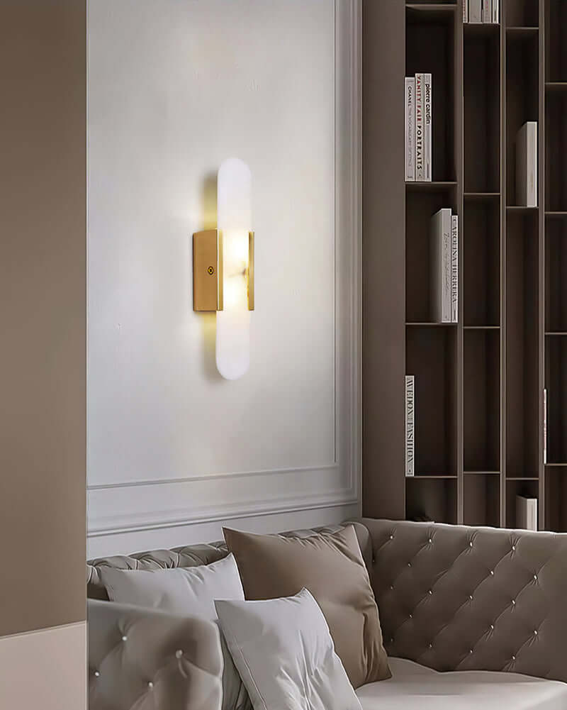 Modern Vägglampa - Alabaster & Metall