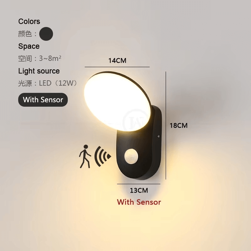 Smart LED Vägglampa med Rörelsesensor