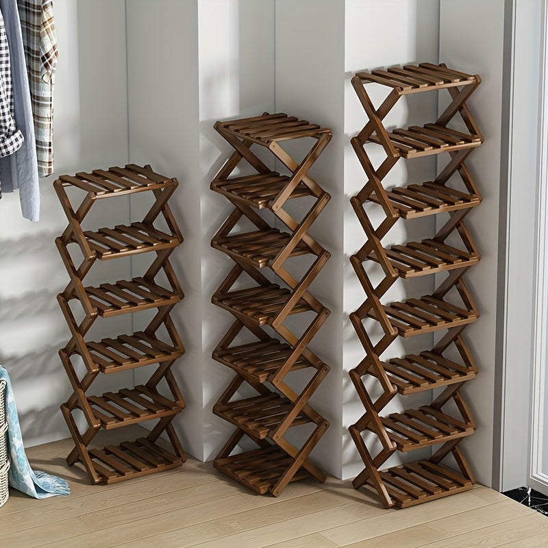 Smart Bamboo Shoe Rack – Kompakt och Praktisk för Entrén