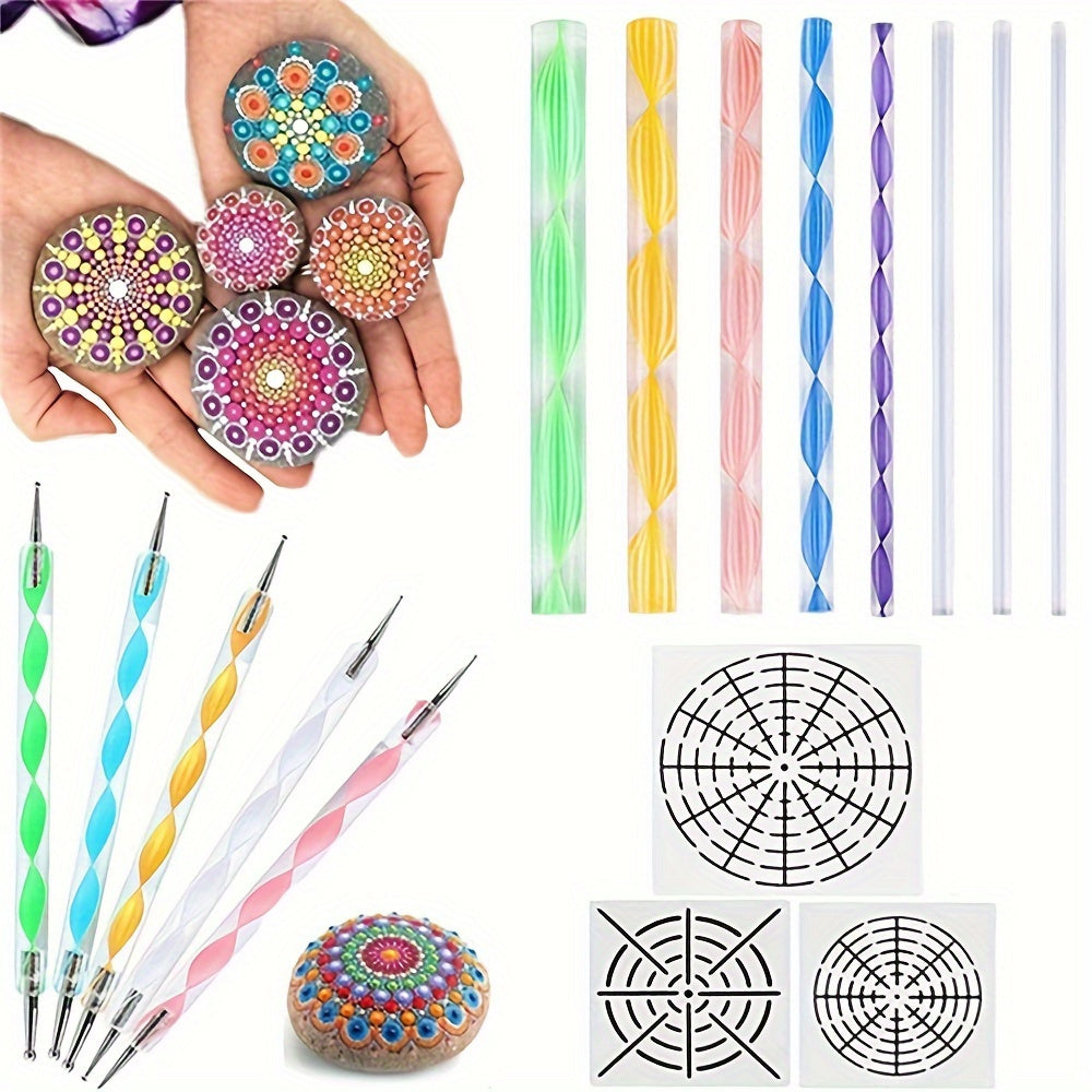 Mandala Dotting Verktyg Set – För Kreativa Målningar och Stenkonst