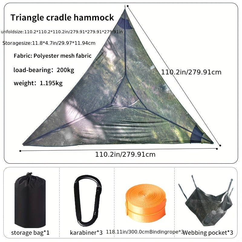 Utomhus Triangel Hängmatta – Rymlig, Andningsbar och Stabil för Camping