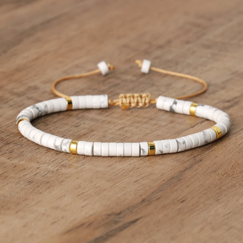 Flätad Armband med 2.4 mm Naturstenpärlor – Seraphina
