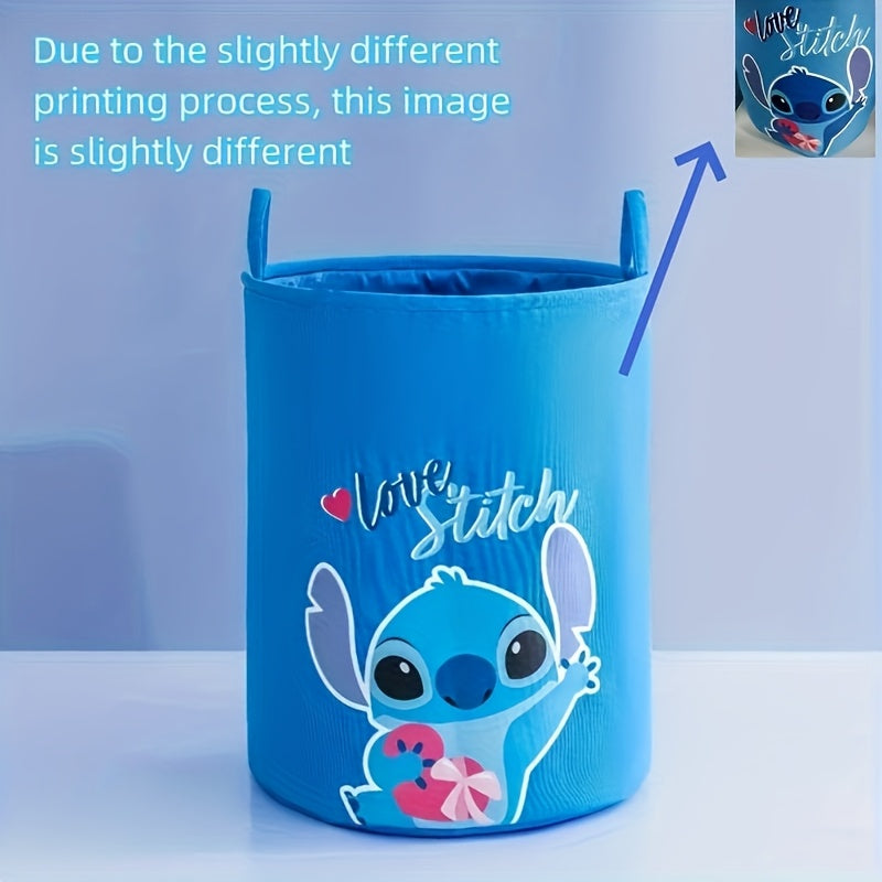 Fällbar Tvättkorg med Stitch-tema – Idealisk för Tvätt- och Leksaksförvaring