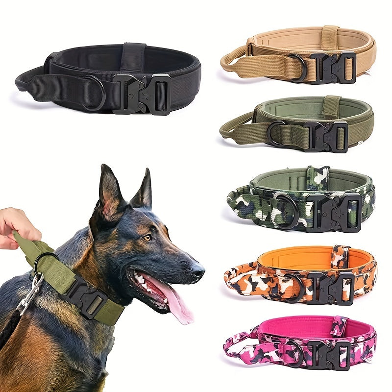 Militär Taktisk Hundhalsband – Justerbart och Hållbart för Stora och Medelstora Hundar