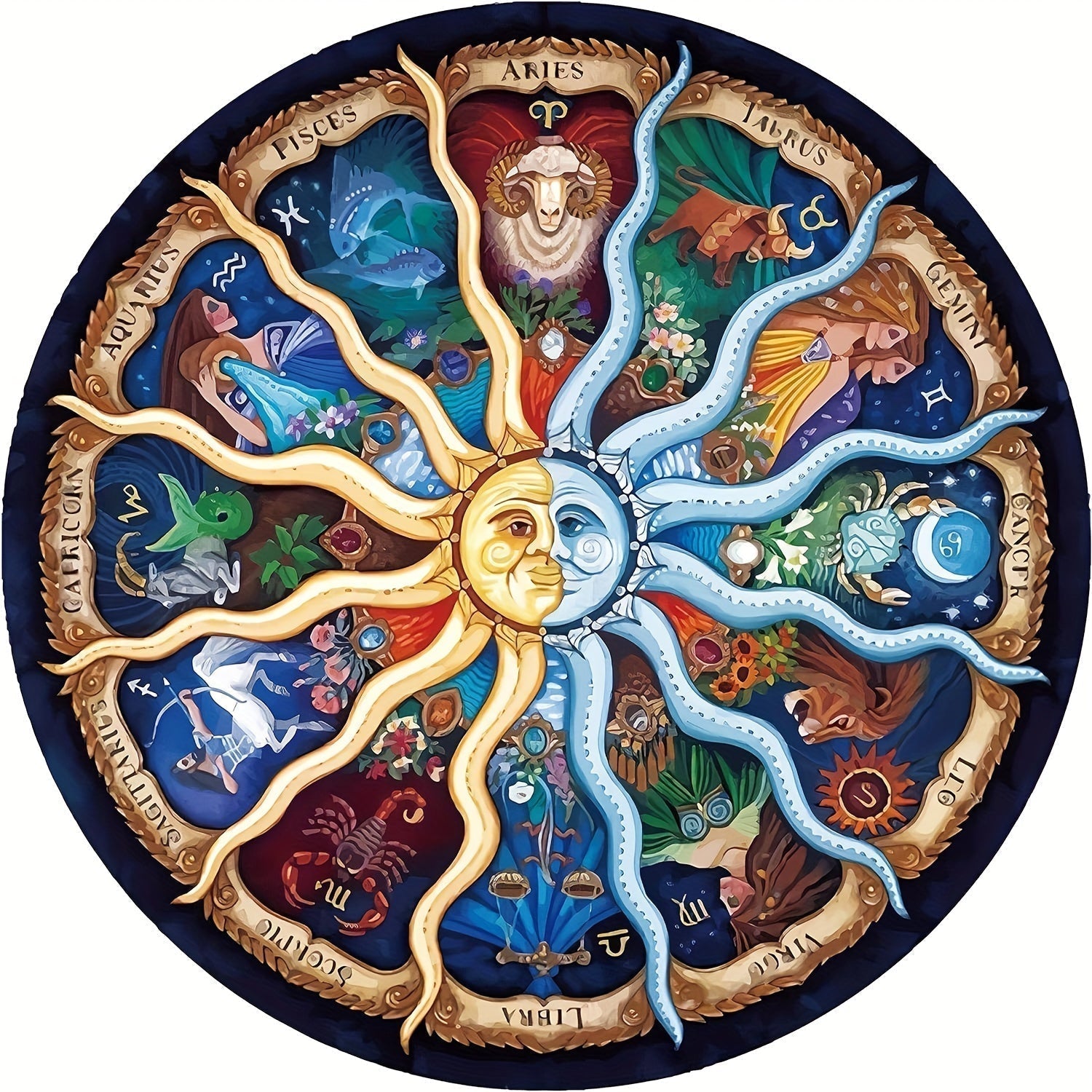 1000-Bitar Rund Zodiac Pussel - ZodiacDreams