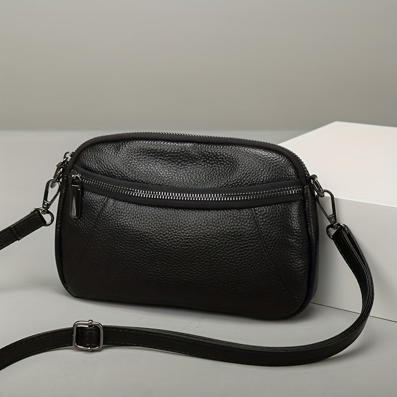 Klassisk Chic Läder Crossbody – Tidlös och Funktionell