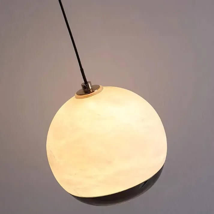Taklampa - Alabaster Glas Boll med Marmor Fot