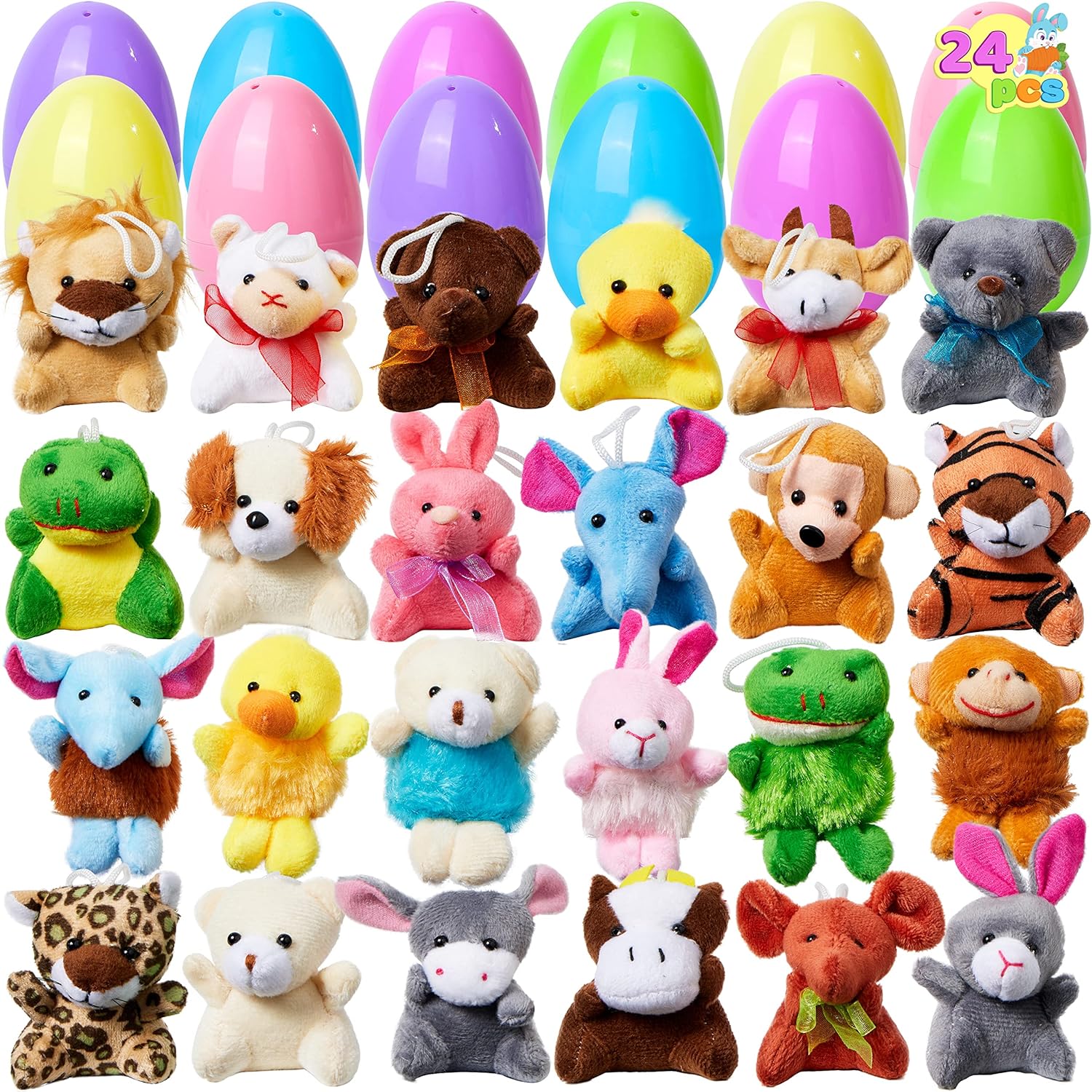 Plush Easter Eggs with Mini Animals for Children – 12 Delars Överraskningsägg Set