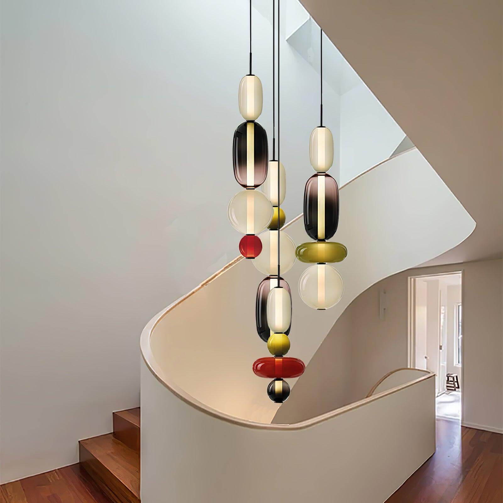 Modern Taklampa med Färgat Glas
