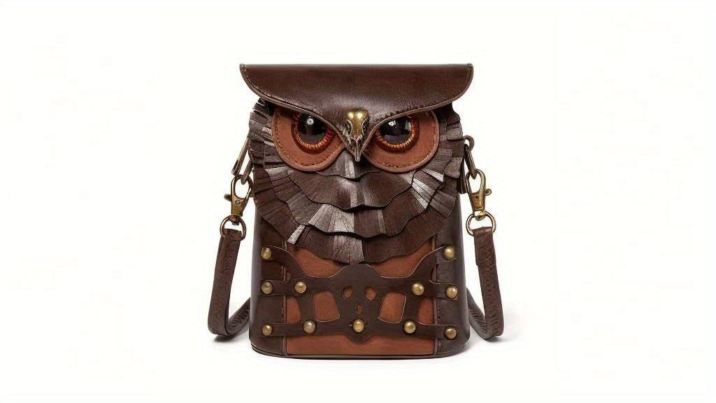 Steampunk Uggla Mini Axelväska – Stilig och Funktionell