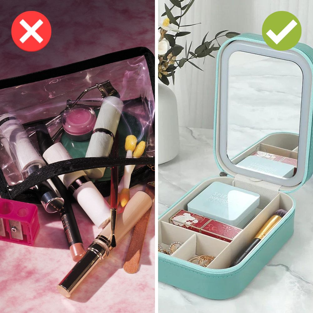 Kompakt Upplyst Sminkorganisatör för On-the-Go - Liora