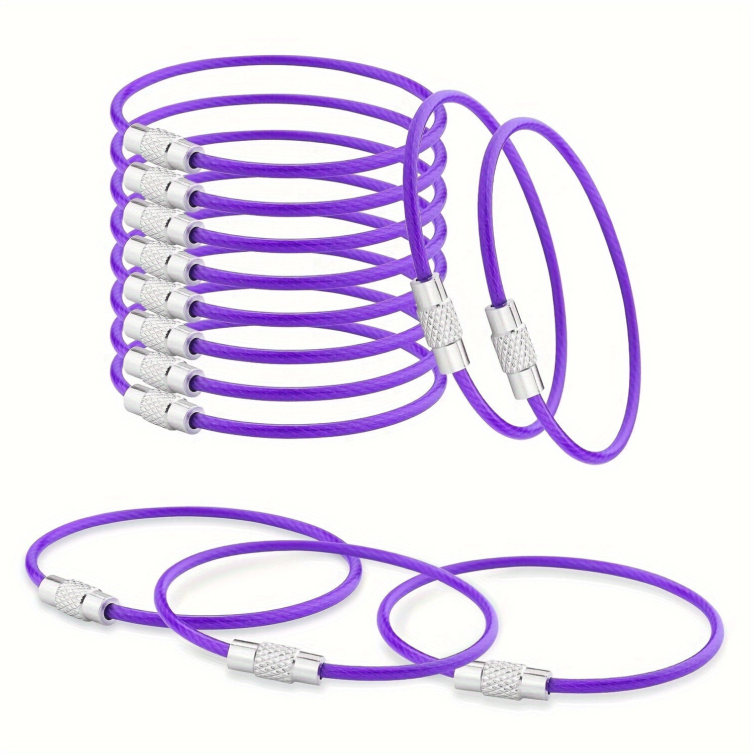 Stål Kabel Nyckelringar Set – Hållbara Nyckelringar för Resor och Utomhusaktiviteter