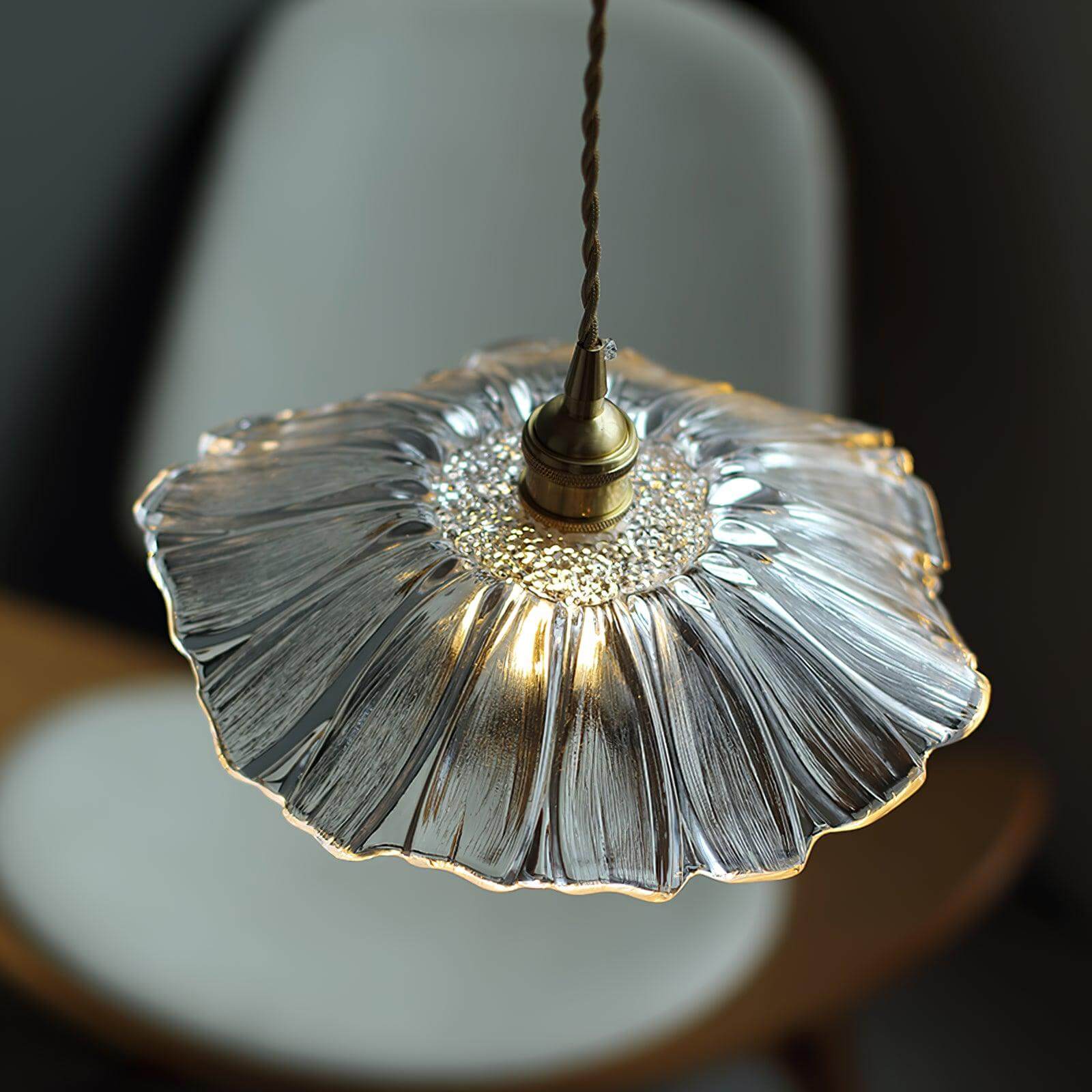 Hänglampa Glas Blomma - Retro Design Belysning