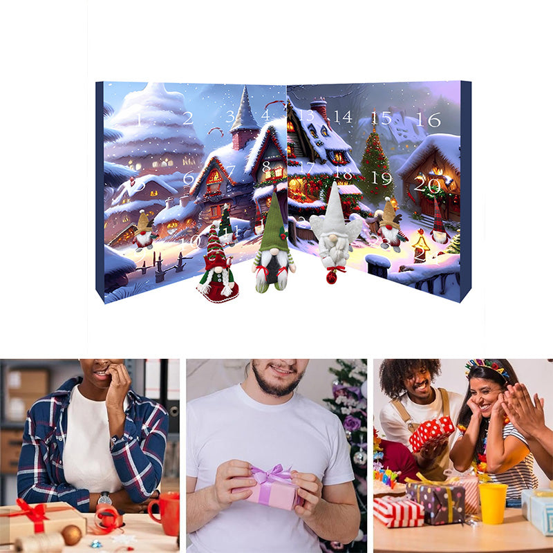 FestiviChic Tomte Nedräkningskalender | Premium Adventskalender för Högtidsdekoration
