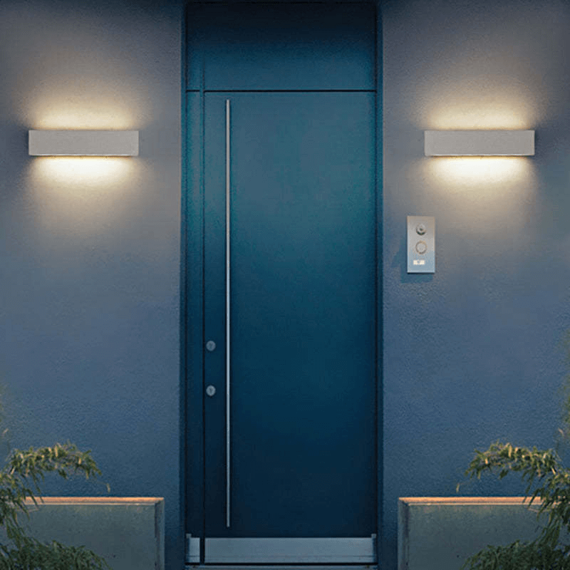 LED Utomhusvägglampa - Rättvinklig Design