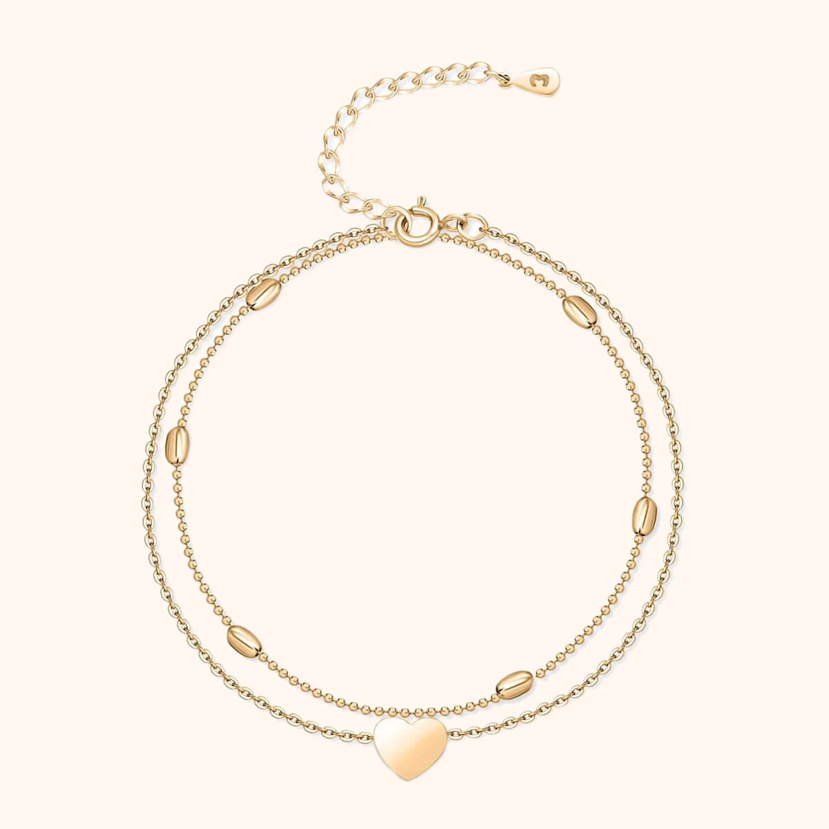 Stilren Hjärta Ankelarmband – Fiora