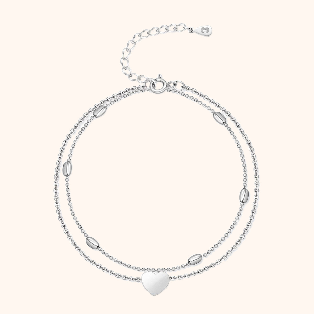 Stilren Hjärta Ankelarmband – Fiora