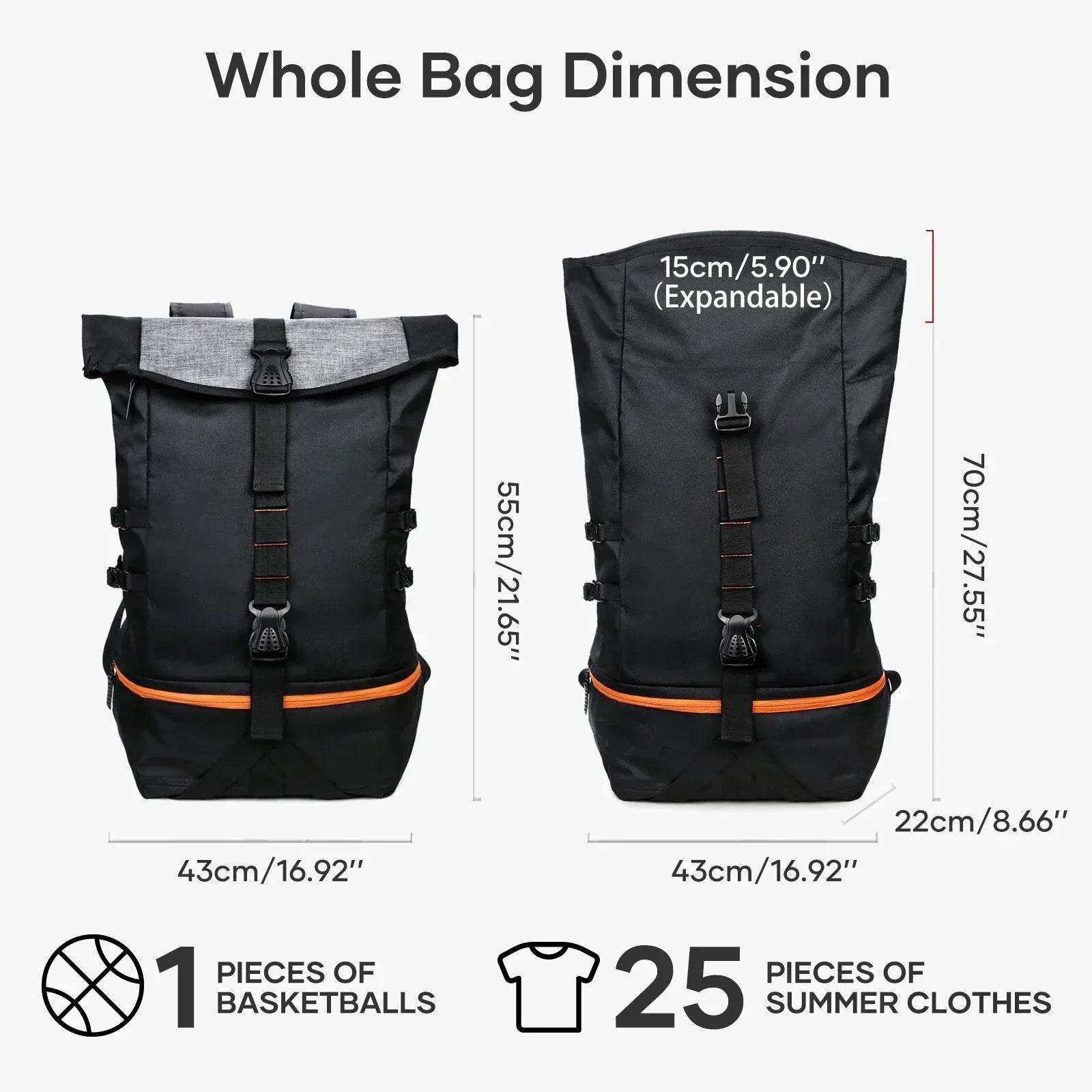 Multifunktionell 35L Ryggsäck för Sport & Resor – SportsPro