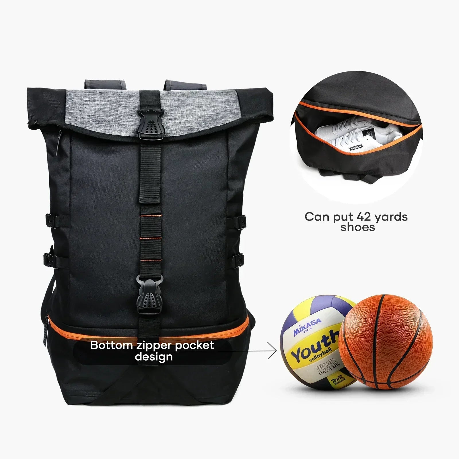 Multifunktionell 35L Ryggsäck för Sport & Resor – SportsPro