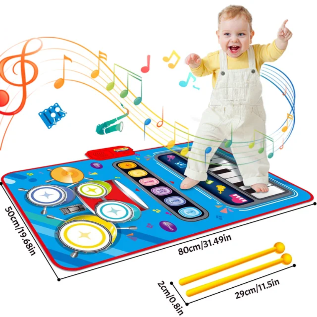 SoundSteps – 2-i-1 Musiklekmatta med Piano & Trummor