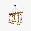 Epoch Caged Vintage Lantgård Träbalk Pendellampa 3/5 Huvuden