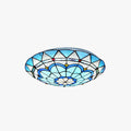 Tiffany Flush Mount Glas Färgglad Taklampa, Sovrum