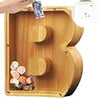 TreasureNest Myntbank | Personlig träbesparingslåda i A-Z bokstavsdesign