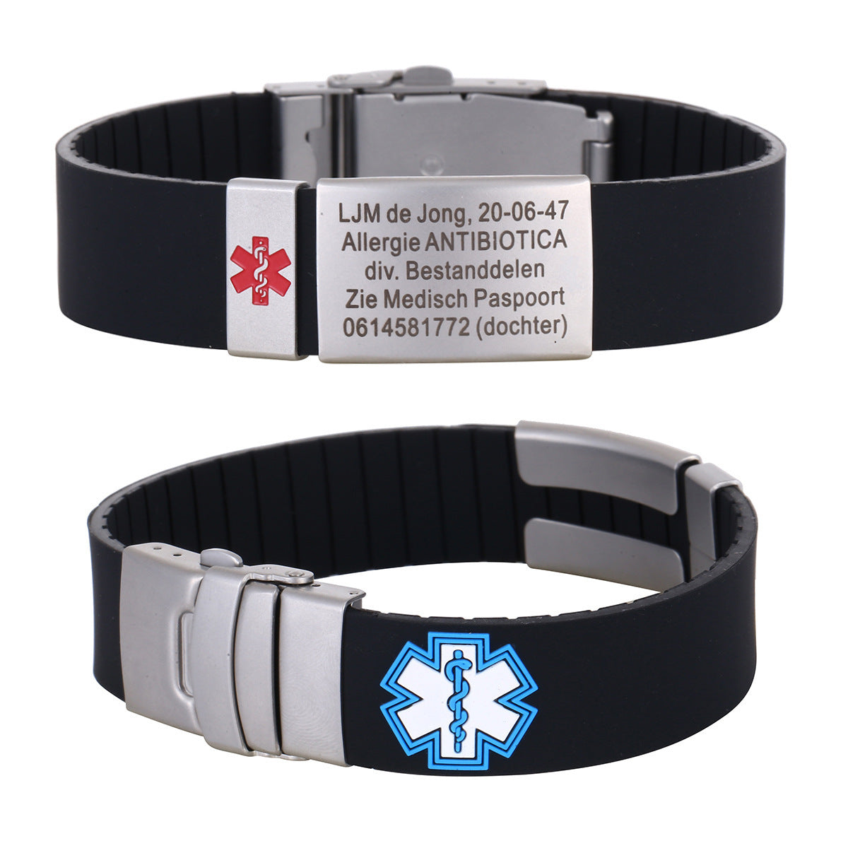 LifeSphere Personlig Säkerhetsarmband | Stilig och hållbar medicinsk ID-band för nödsituationer