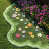 GardenGlow Blommor Golvmatta | Mjuk golvmatta med blommönster för vardagsrum, sovrum och hall
