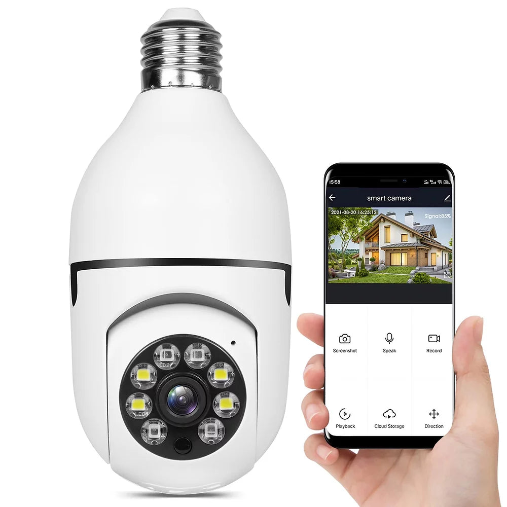 VigilPro Lamp Säkerhetskamera | Nattvision, rörelsespårning och smartphonekontroll