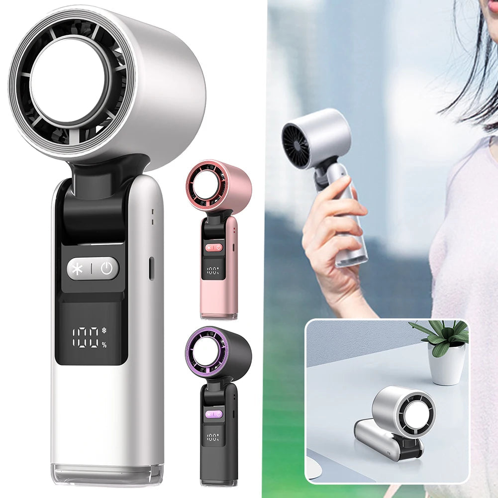 HandyFan Pro - Bärbar Fällfläkt med Digital Skärm och 4000mAh Batteri